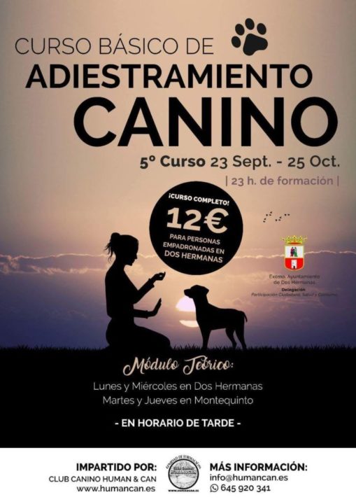 Aún puedes inscribirte en el curso básico de adiestramiento canino