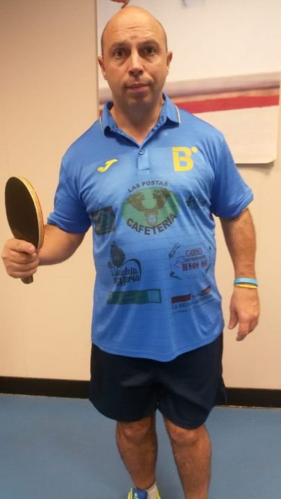 Amalio Castillo, en una cita internacional de tenis de mesa