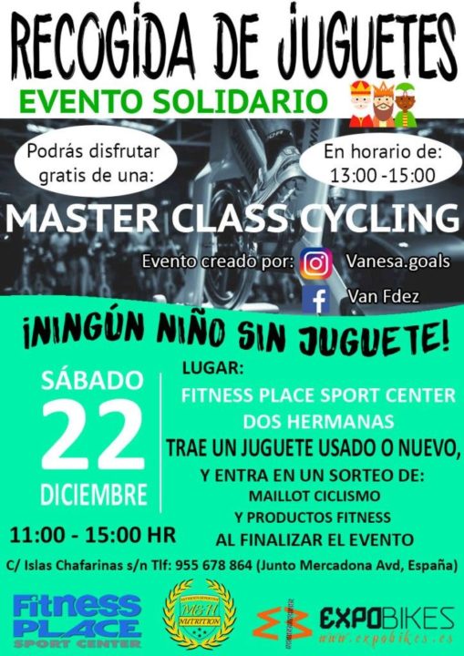 Clase de ‘cycling’ a cambio de juguetes para niños sin regalos