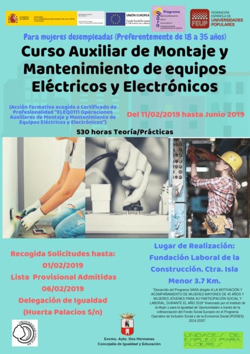 Plazas libres en el curso de formación para el empleo