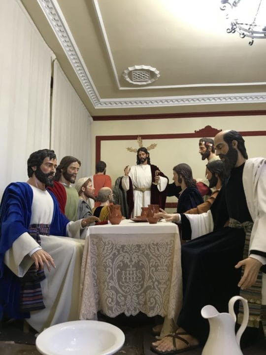 Primera fase del tallado del paso de Misterio de La Cena