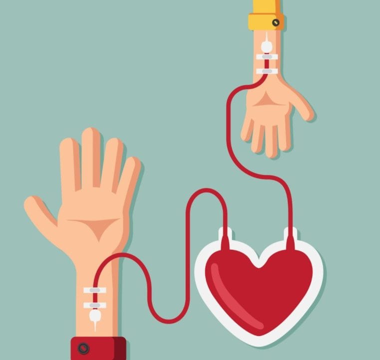 Donación de sangre como acción social del programa de emprendimiento