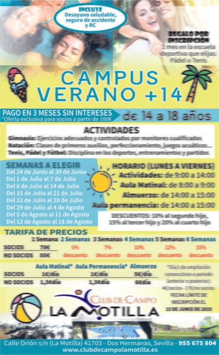 Campus de verano para adolescentes en el Club de Campo La Motilla