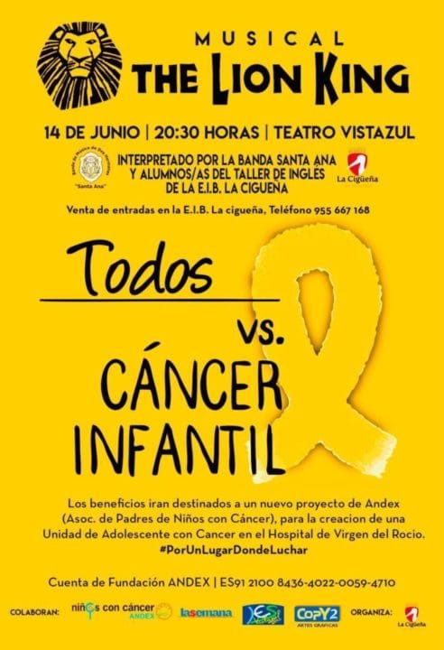 Musical de El Rey León a beneficio de Andex y del cáncer infantil