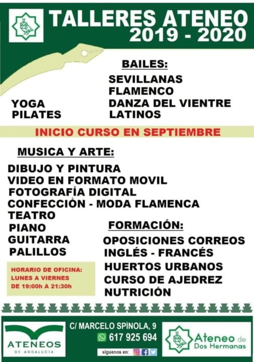 Nuevo curso cultural en Ateneo Andaluz con su oferta formativa