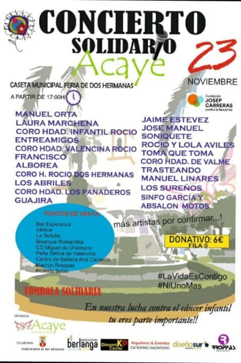 Concierto solidario Acaye este fin de semana en la caseta municipal