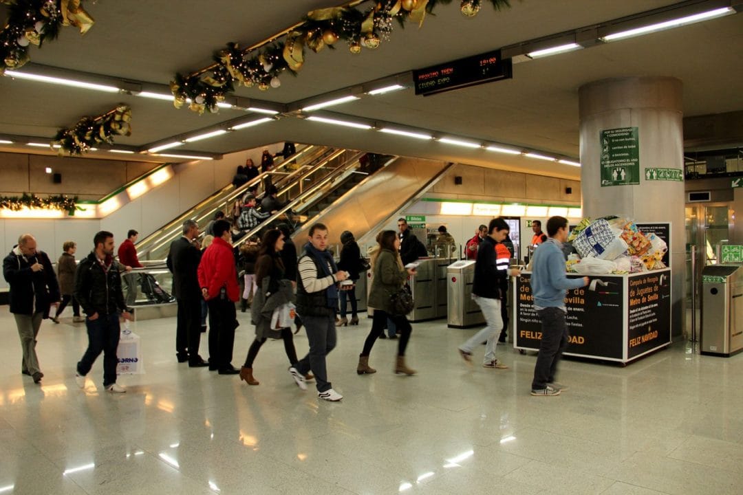 Servicio ininterrumpido en Nochevieja de Metro Sevilla