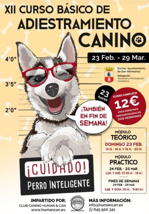 El XII Curso Básico de Adiestramiento Canino empieza el domingo