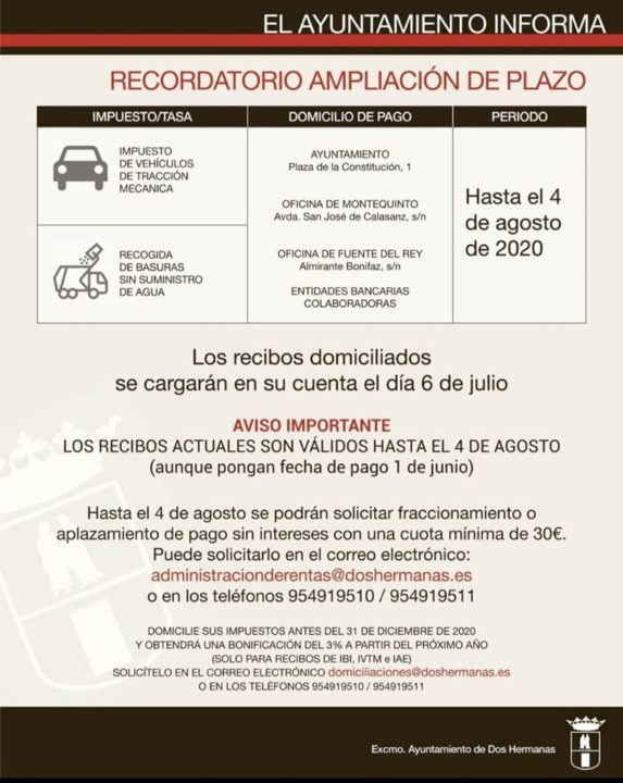 Sigue la ampliación del plazo para pagar el sello del coche y la basura