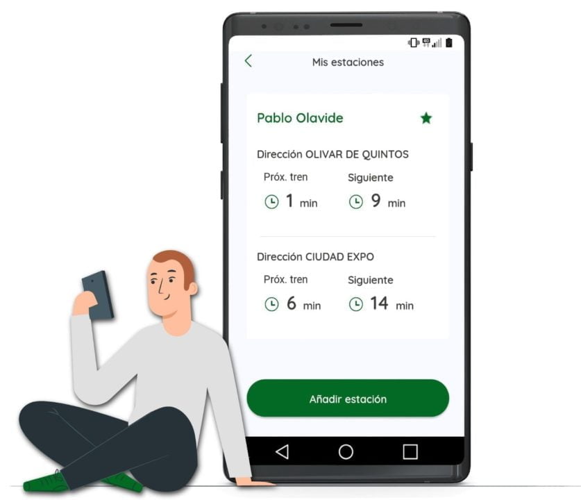 APP renovada de Metro Sevilla con la llegada de trenes en tiempo real