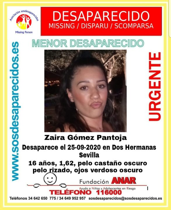 Se busca a una joven de 16 años desaparecida en Dos Hermanas
