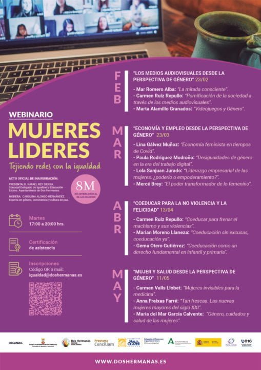 Webinarios por el 8-M organizados por la Delegación de Igualdad