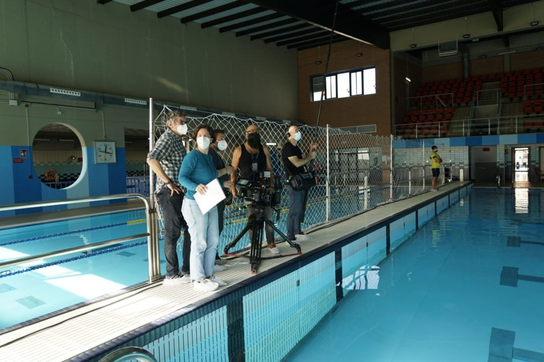 Rodaje de un cortometraje en la piscina de Montequinto