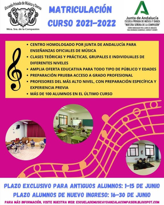 Última semana de inscripción en la Escuela de Música de la Compasión