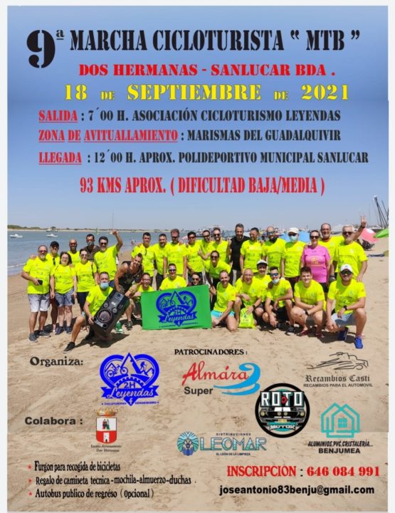 Leyendas 2H Cicloturismo prepara su 9ª Marcha Cicloturista a Sanlúcar