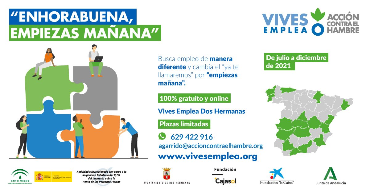 Últimas plazas para los programas Vives Emplea y Vives Aprende
