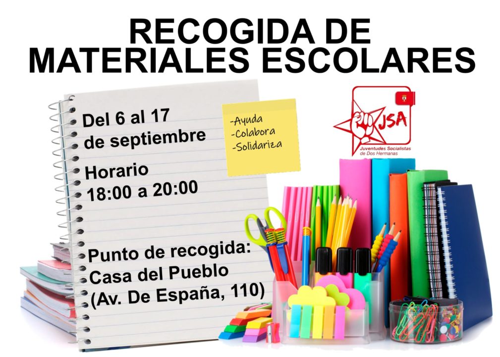 Recogida de material escolar para afrontar la Vuelta al Cole