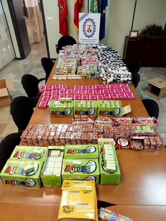 Intervención de material pirotécnico por la Policía Local