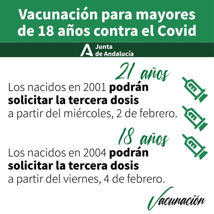 La autocita de vacunación Covid-19 se ampliará hasta los 18 años