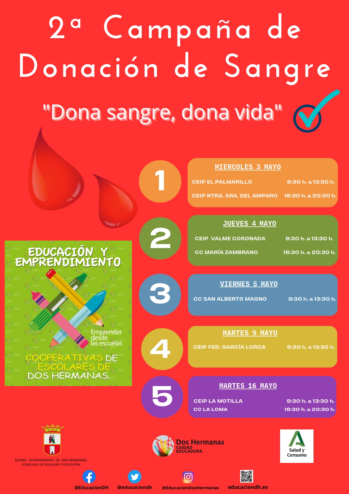 2ª Campaña de Donación de Sangre en centros escolares
