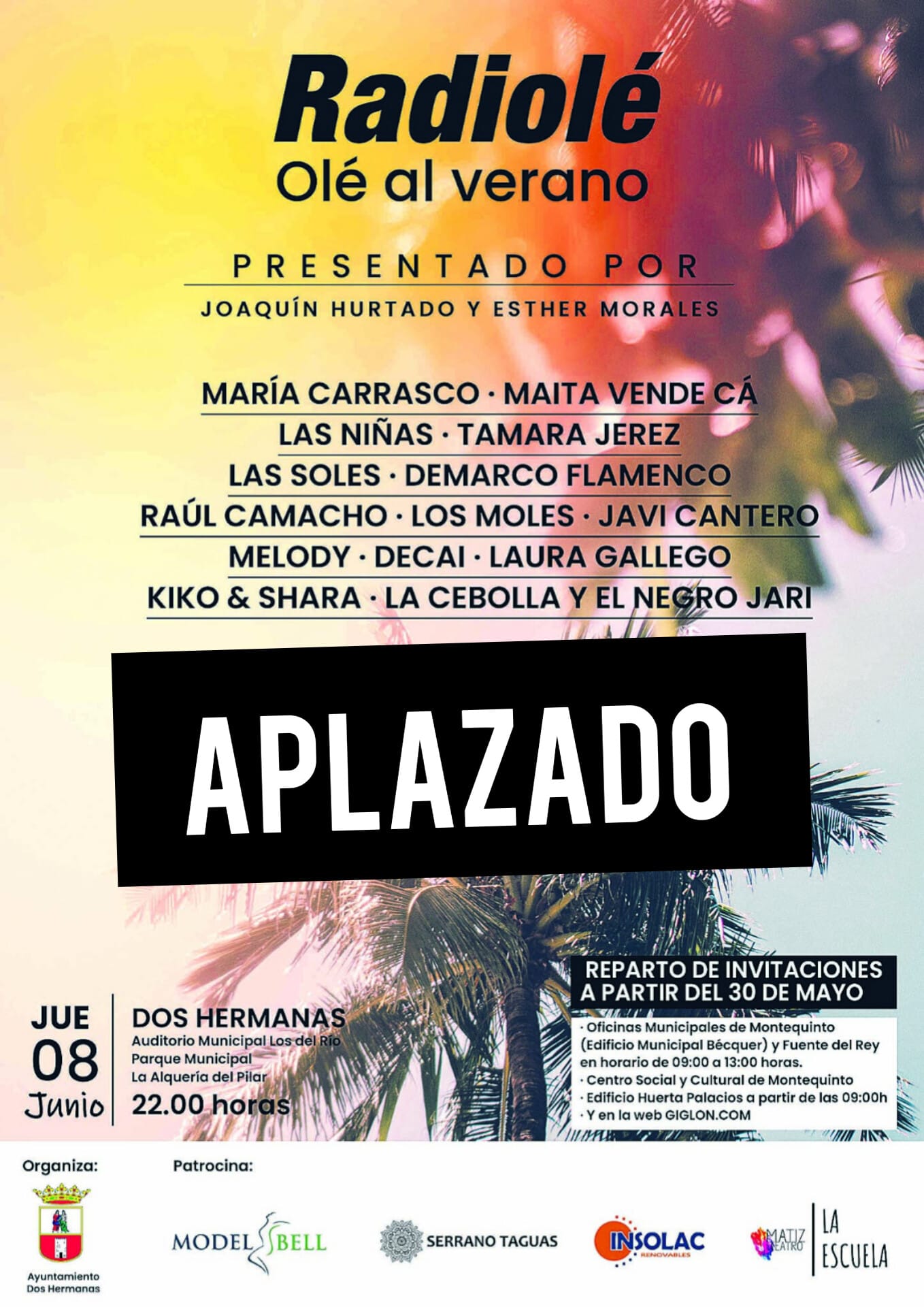 Aplazada la Gala Olé al Verano por las previsiones meteorológicas