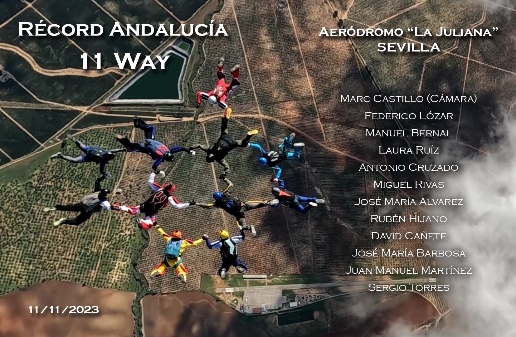 Récord andaluz de formación 11 de paracaidismo