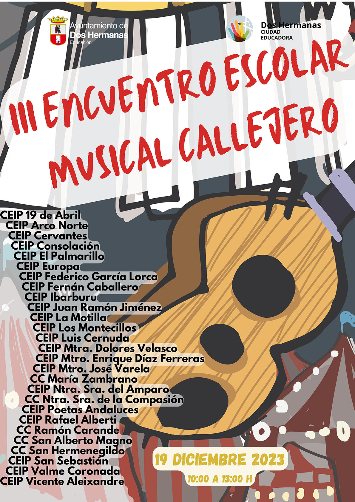 El III Encuentro Escolar Musical Callejero se celebra el día 19