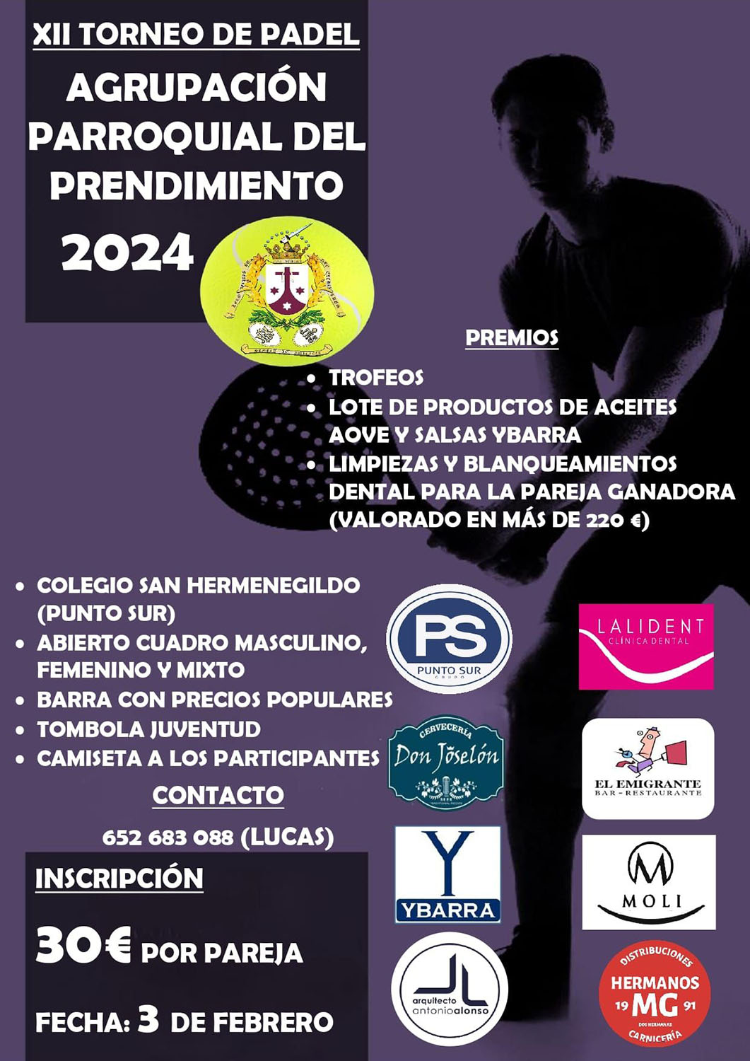 El XII Torneo de Pádel del Prendimiento abre la inscripción