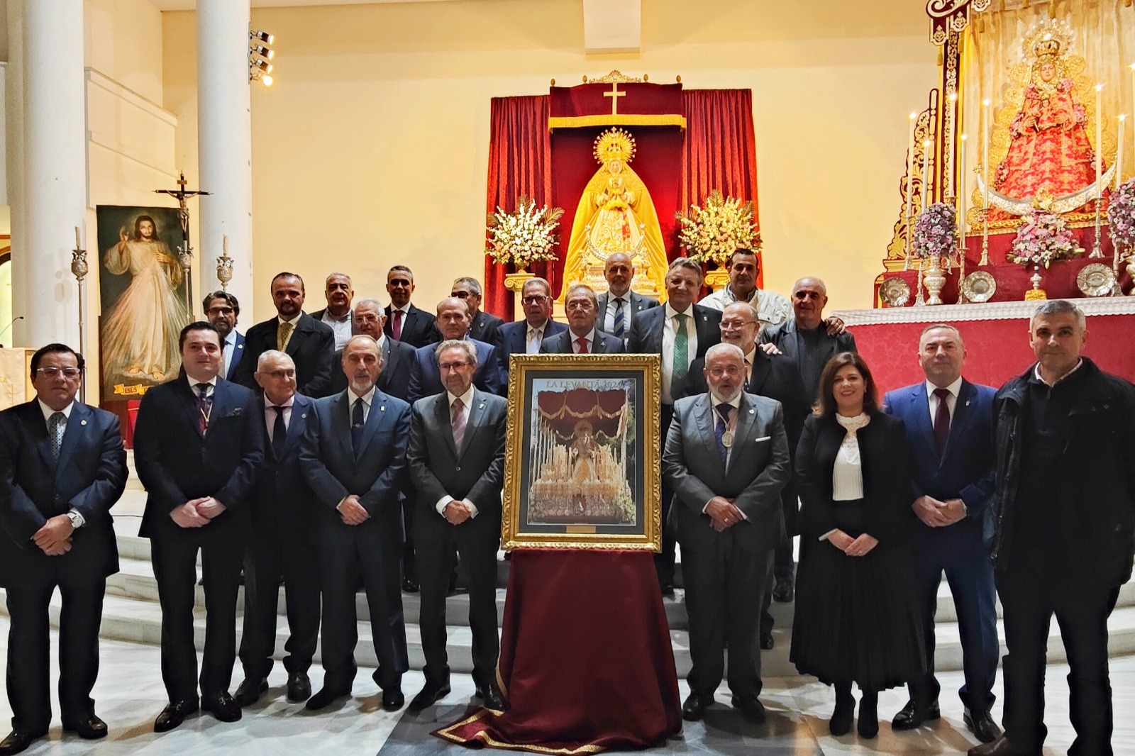 La Virgen del Pilar bajo palio en el cartel de La Levantá