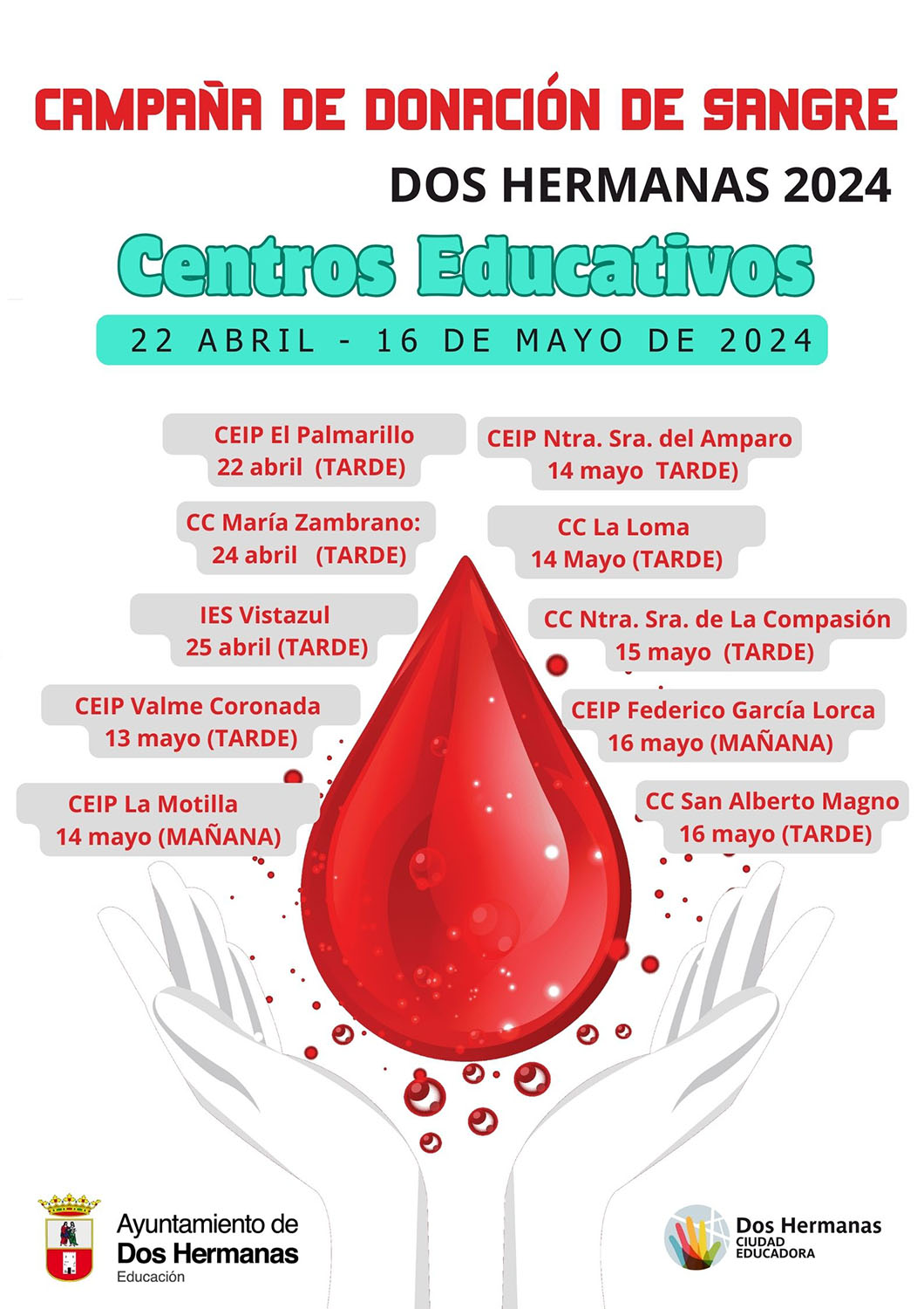 Campaña de donación de sangre en centros escolares
