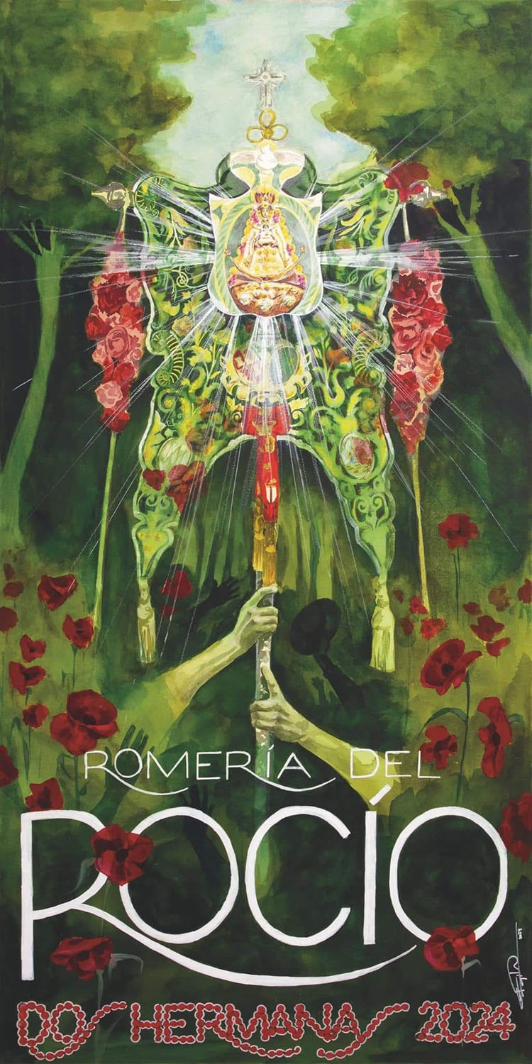 Rezo público del Santo Rosario con el Simpecado