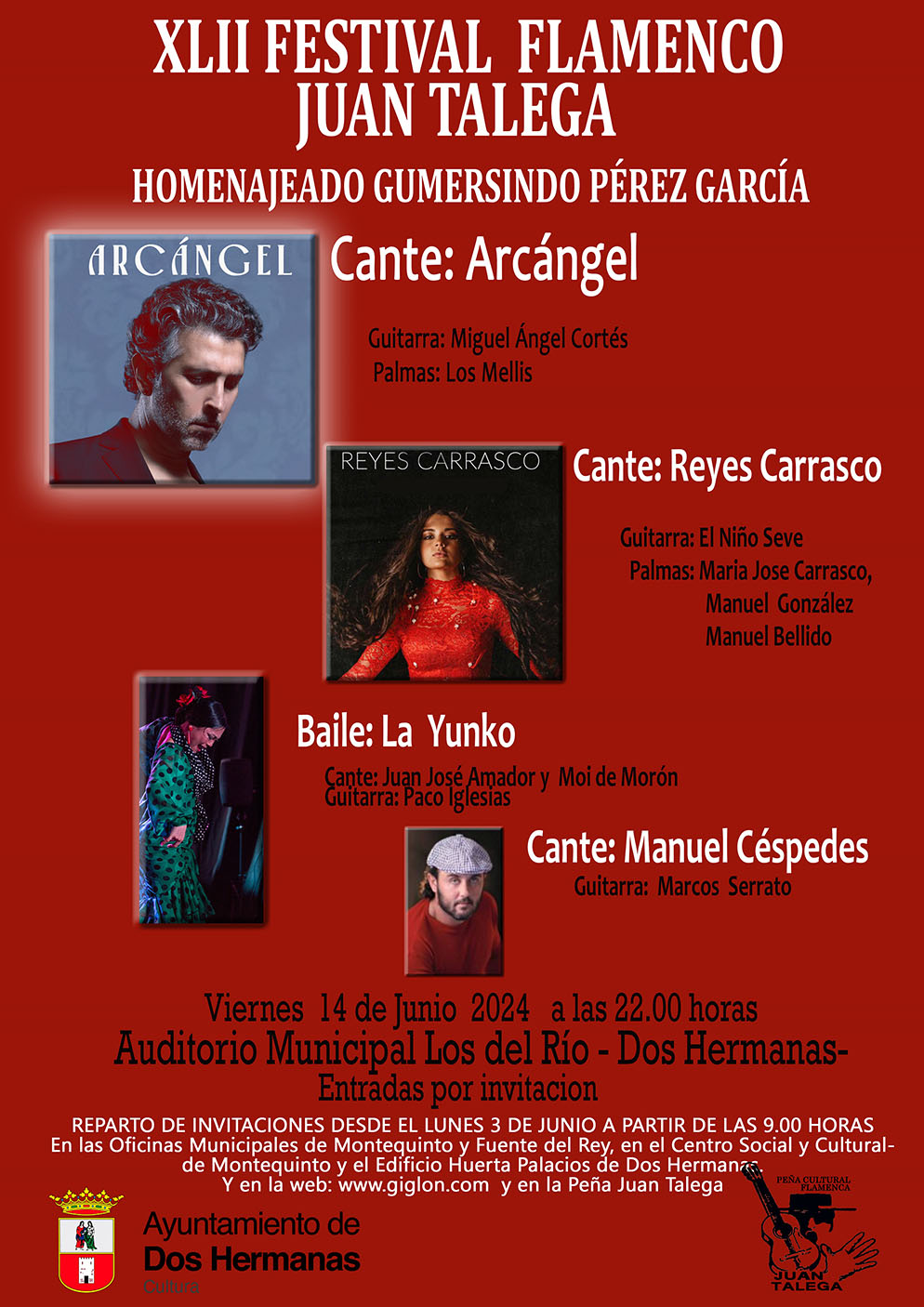 El 42 Festival Flamenco Juan Talega reparte sus invitaciones