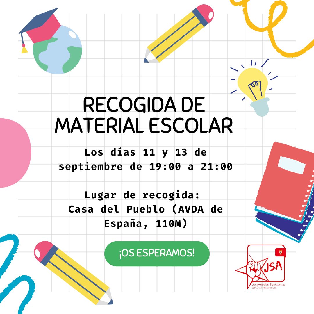 Juventudes Socialistas de Dos Hermanas recoge material escolar