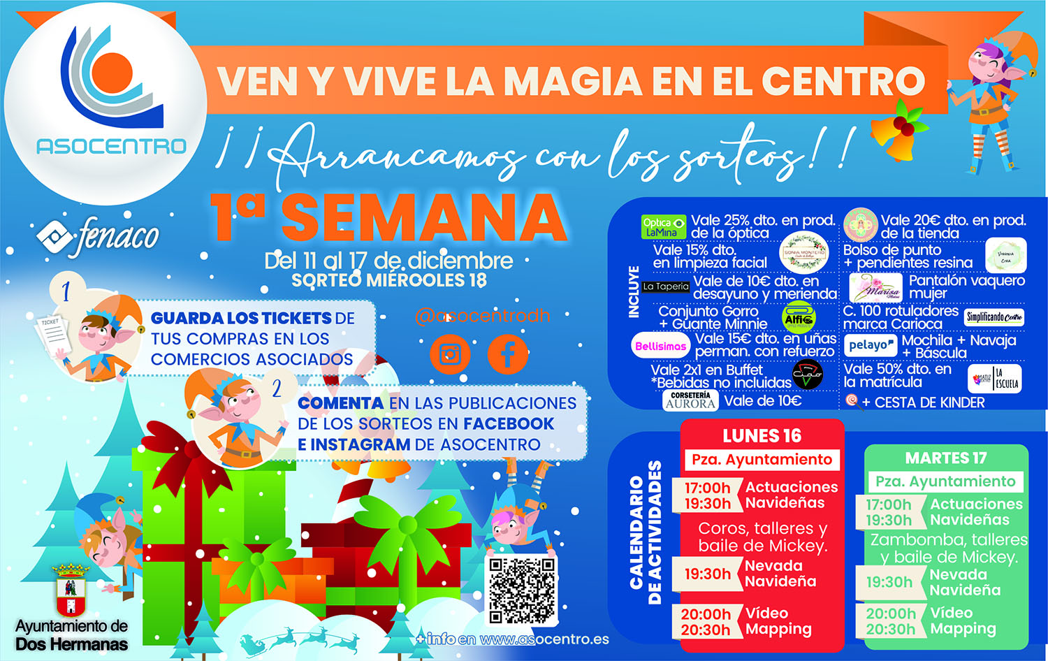 Tres cestas de regalos para los clientes de los comercios de Asocentro