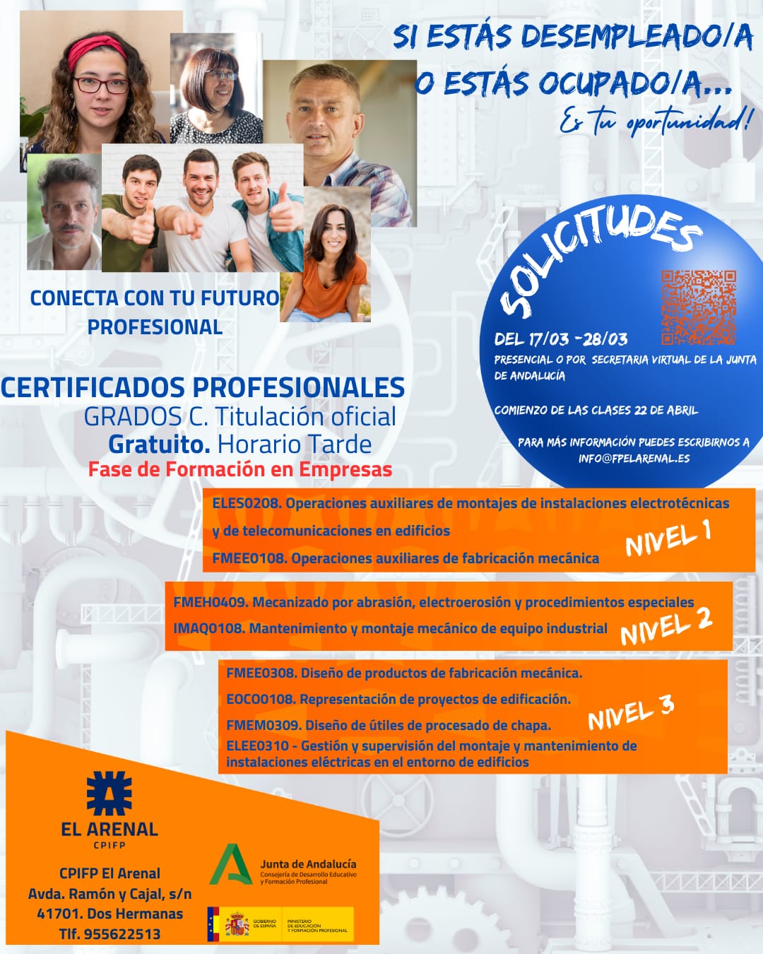 Últimas plazas para cursos de Certificación Profesional