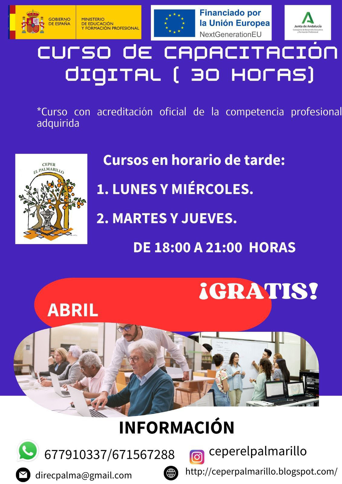 Curso de Capacitación Digital en el CEPER El Palmarillo