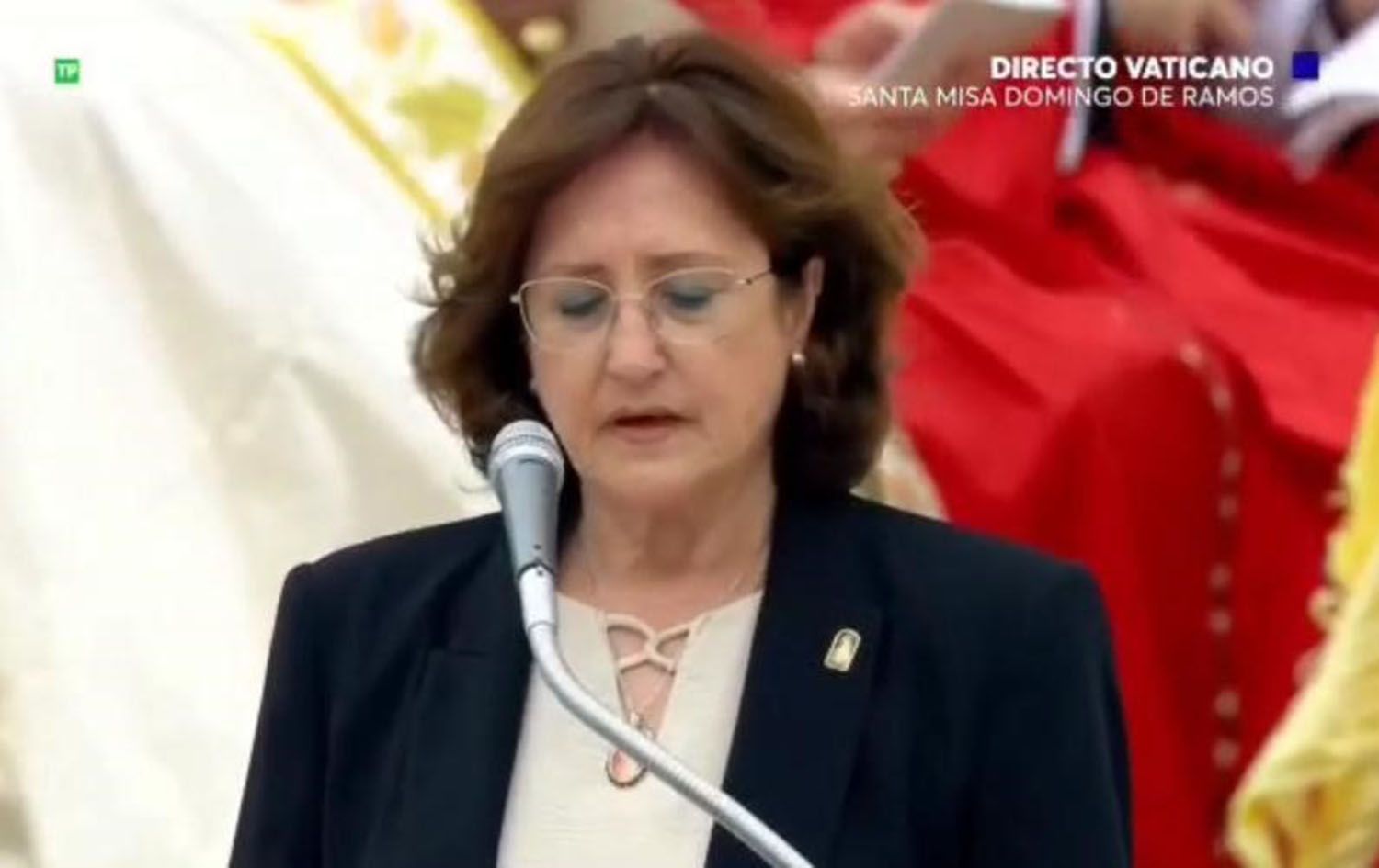 Rosa María Madueño participó en la Misa de Ramos del Vaticano