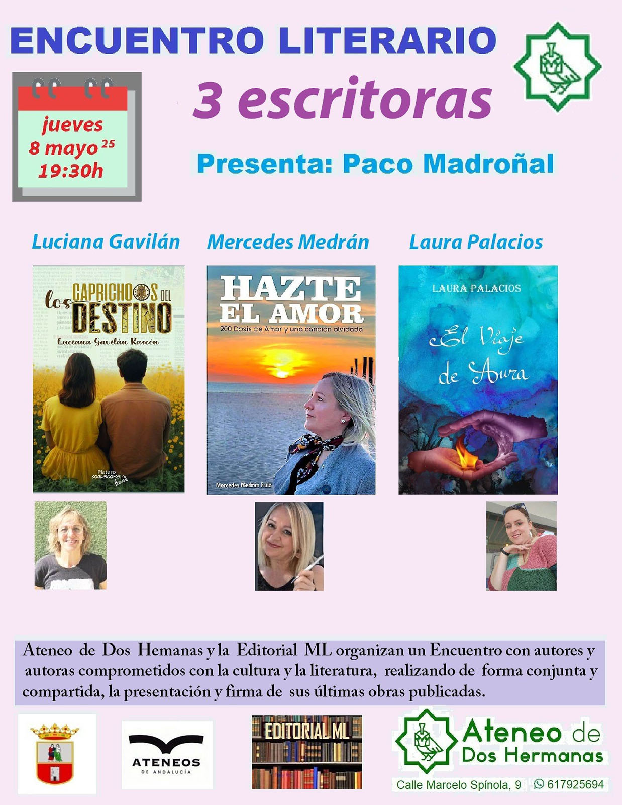 Encuentro literario de 3 escritoras en Ateneo Dos Hermanas