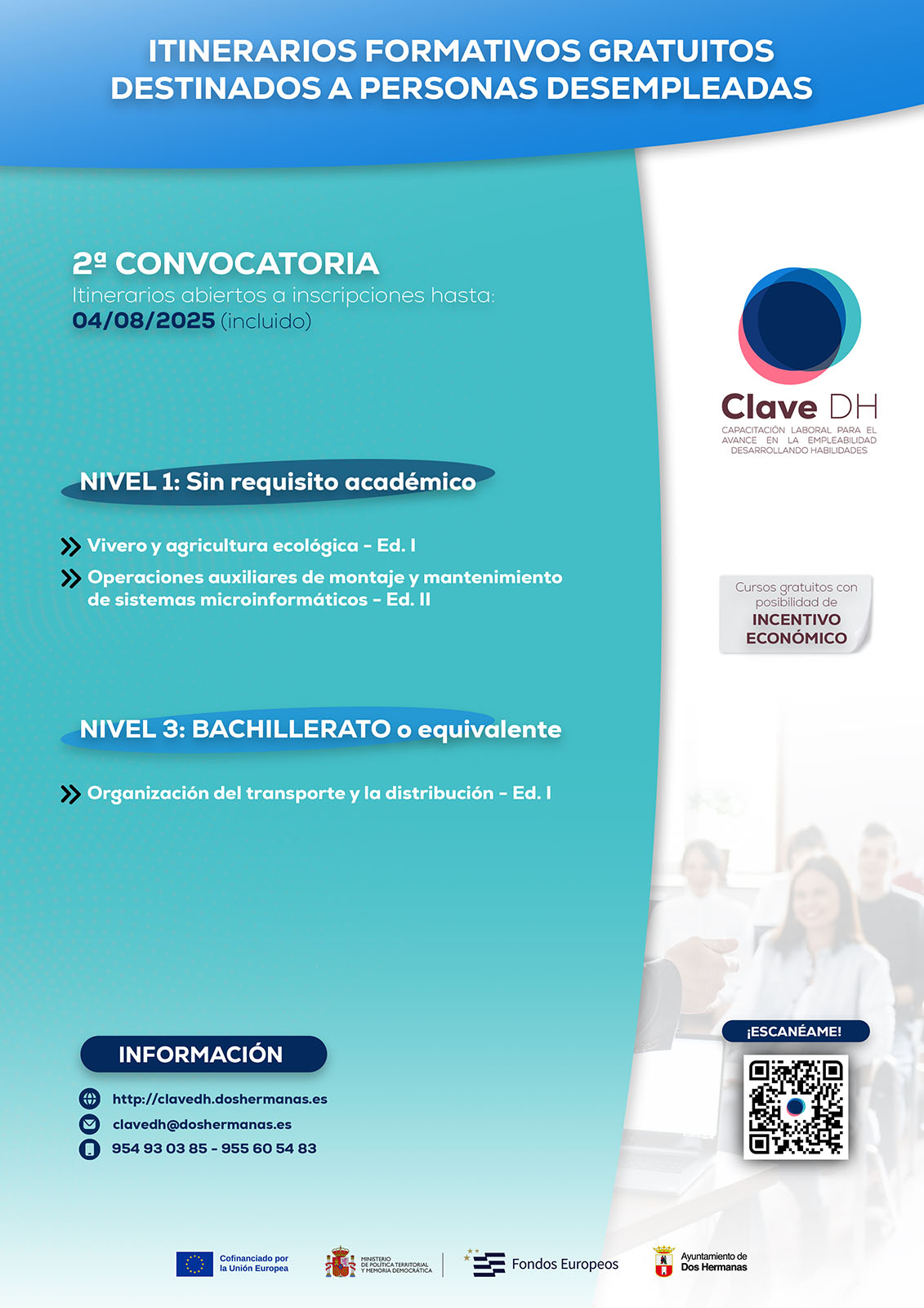Segunda convocatoria de itinerarios formativos de Clave DH