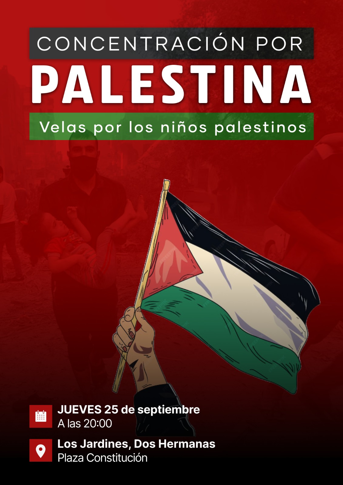 Velas por los niños palestinos en la Plaza de la Constitución
