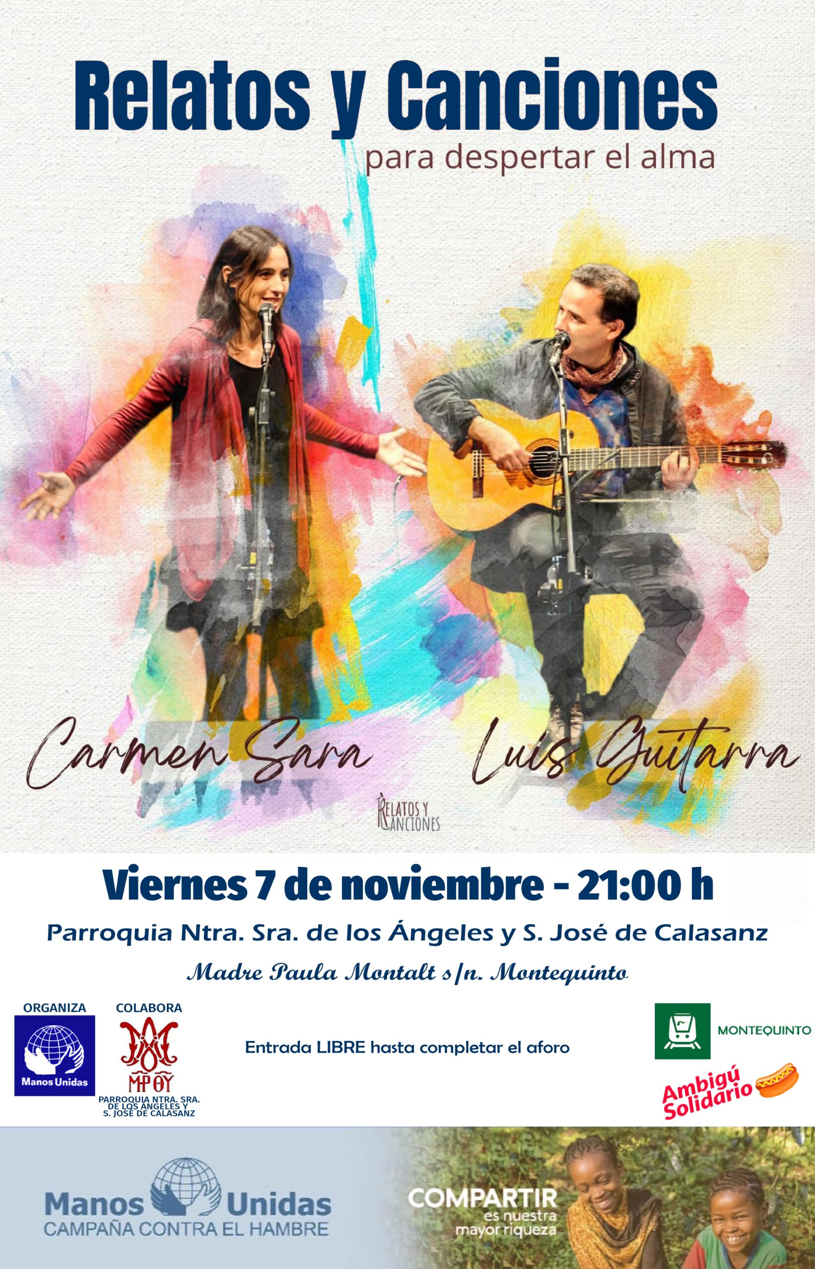 Relatos y canciones a beneficio de Manos Unidas
