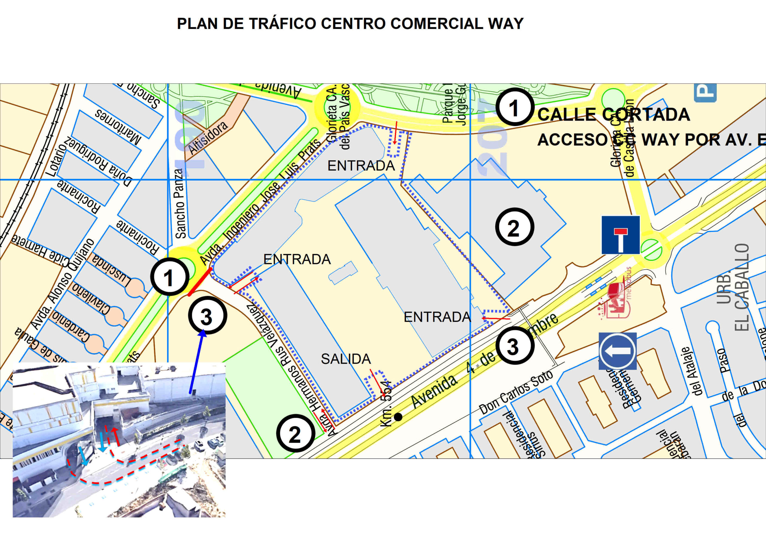 Reordenación del tráfico en el entorno del Way esta Navidad