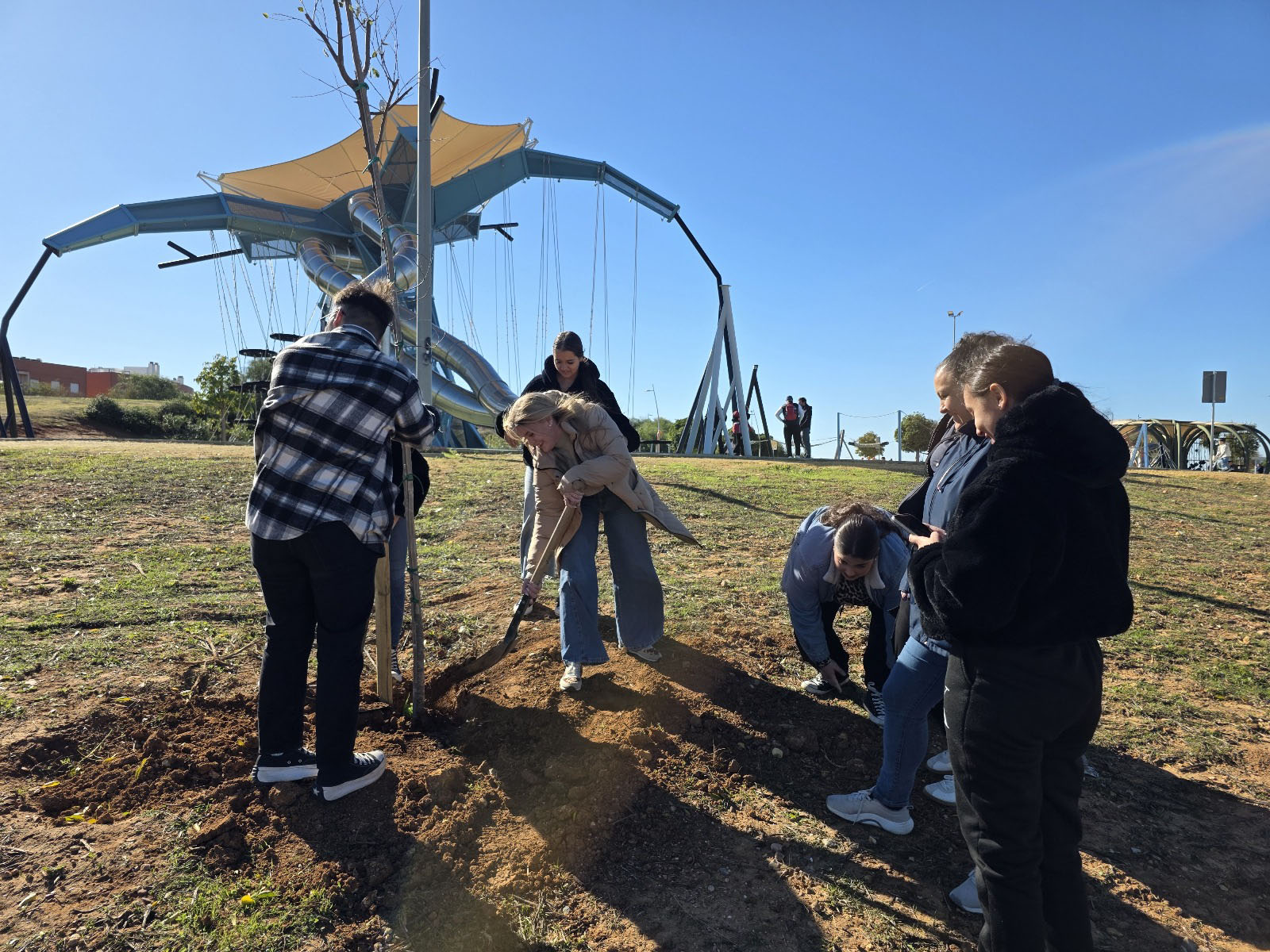 Reforestación participativa en el parque forestal