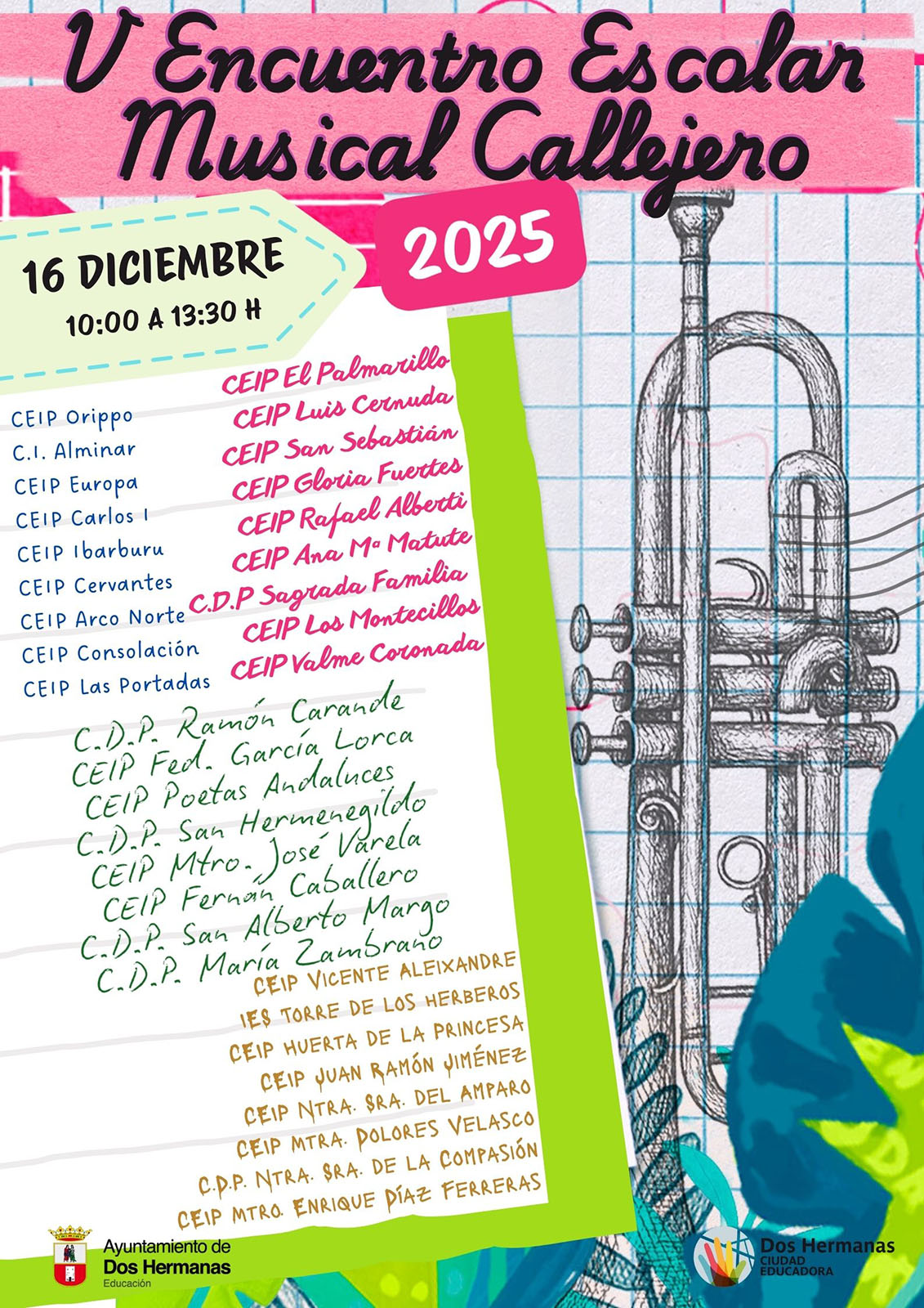 El V Encuentro Escolar Musical Callejero se celebra el día 16