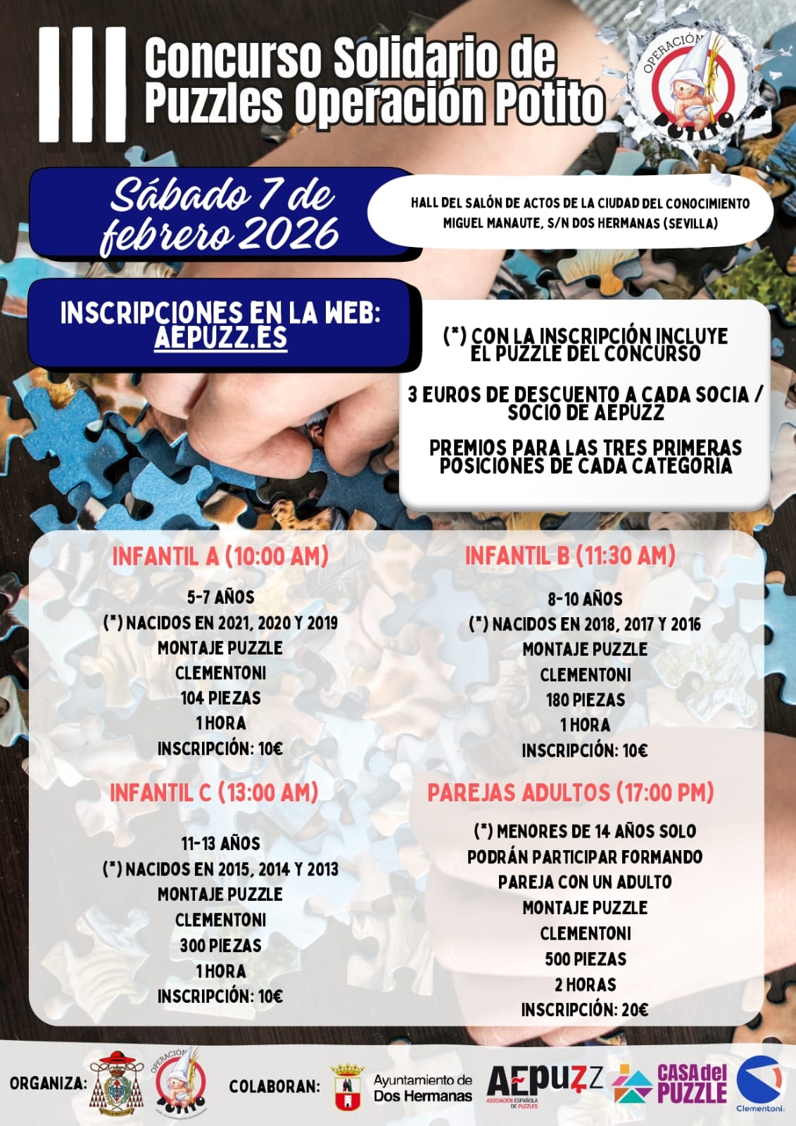 El III Concurso Solidario de Puzzles Operación Potito abre inscripción