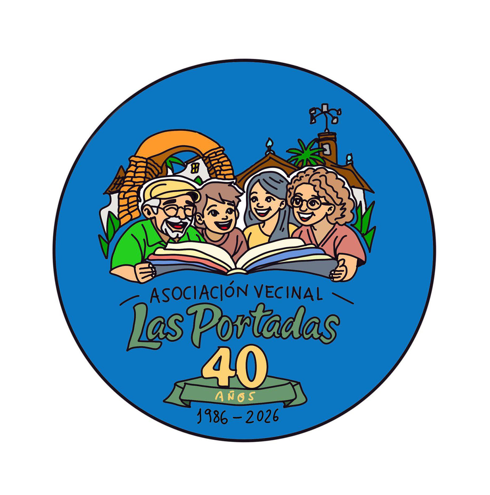 Logo conmemorativo de los 40 años de la A.V. Las Portadas