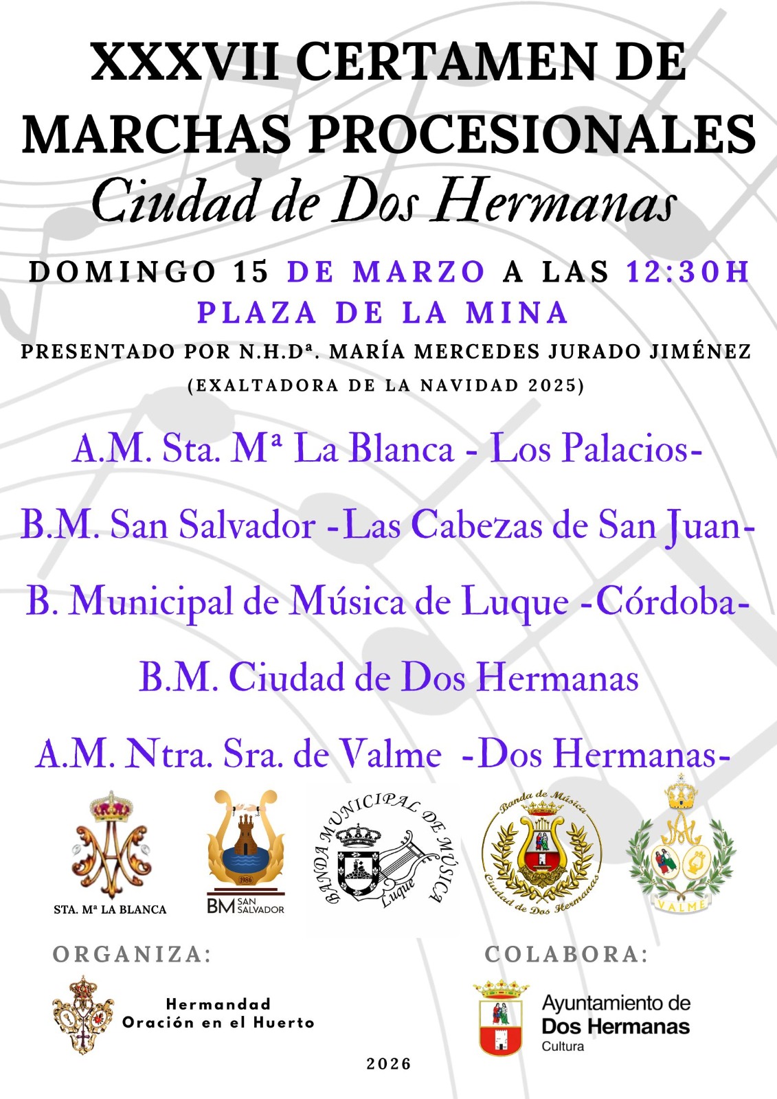 El certamen de marchas se celebra el domingo