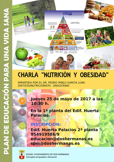Cartel de la charla sobre nutrición y obesidad de la Delegación de Educación
