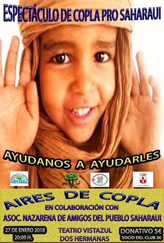 Cartel espectáculo de copla a beneficio del pueblo saharaui