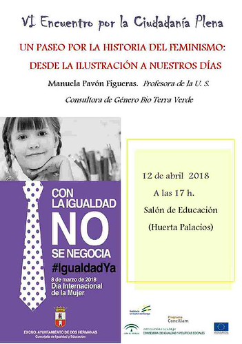 Cartel conferencia sobre la historia del feminismo Encuentro por la Ciudadanía Plena